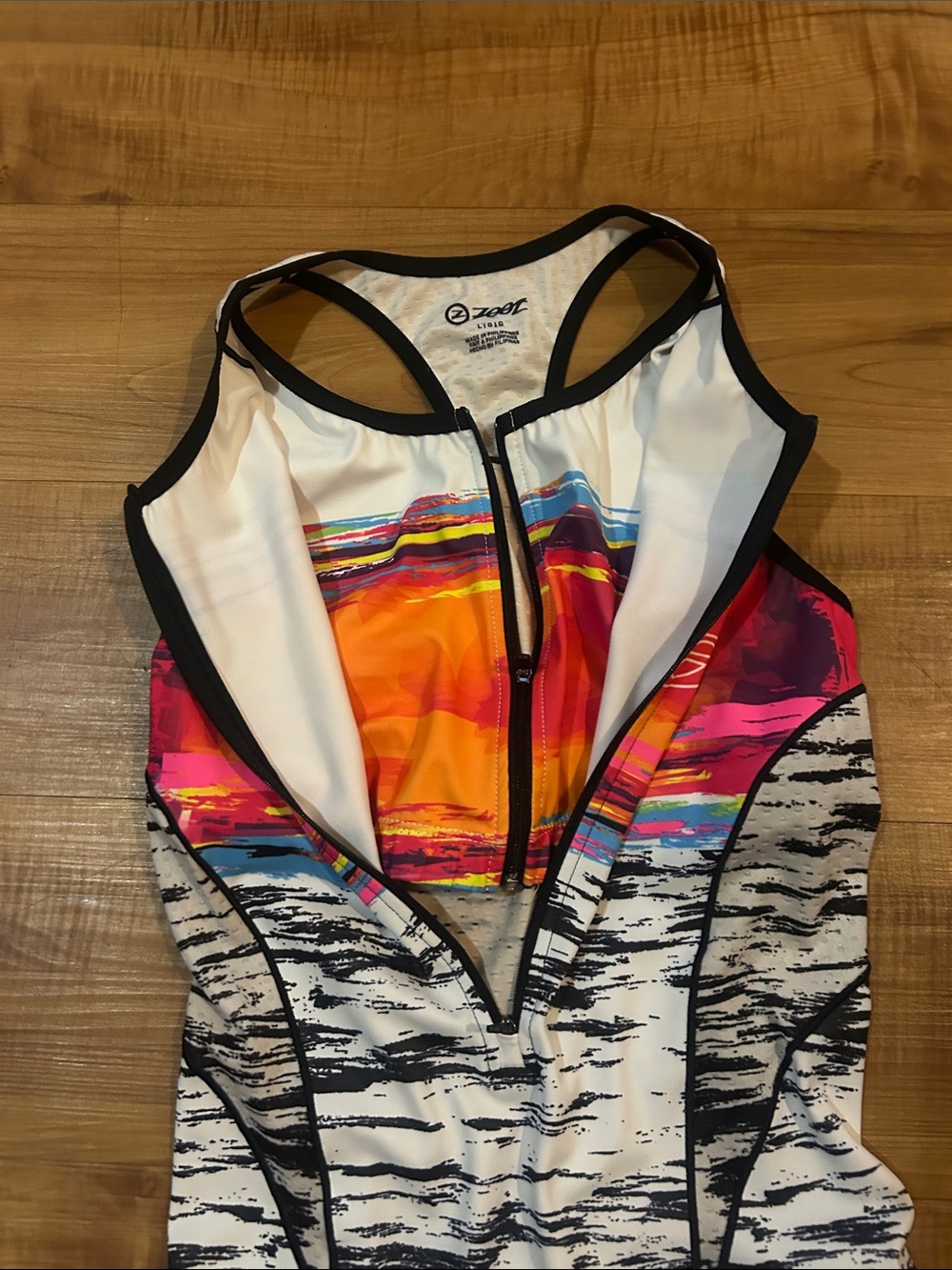 Women’s ZOOT One-Piece Performance Black Pink White cycling bib padded Large - Picture 7 of 12